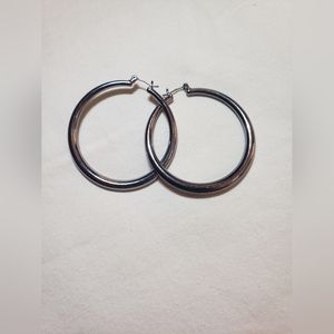 Silver Colored Costume Hoop Earrings